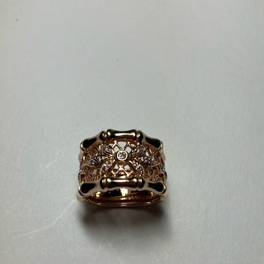 Technibond Orginial Rose Gold CZ Bamboo Ring - Picture 10 of 10